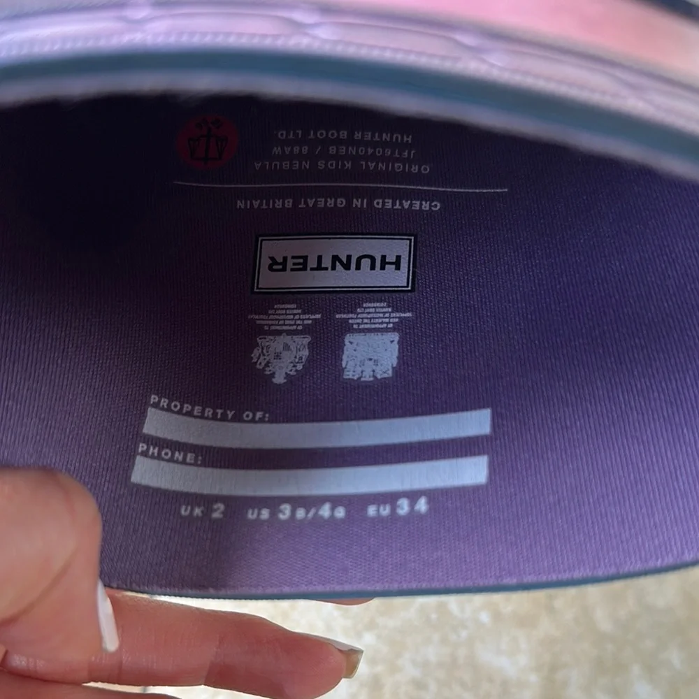 Hunter Multicolor Shimmer iridescent Boots size 3 - Picture 5 of 5